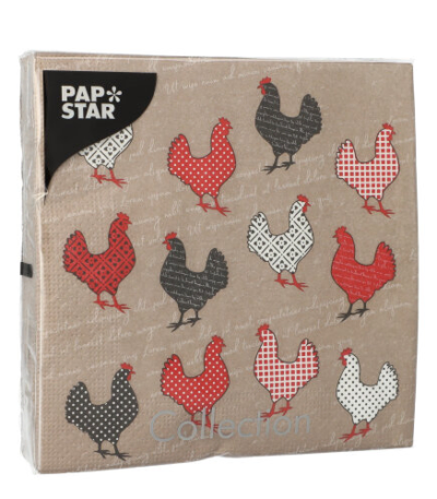 Product foto van Papieren servetten 3-laags Cocotte set van 20