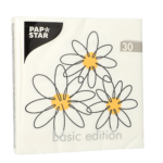 Product foto van Papieren servetten 3-laags Daisy 30 stuks