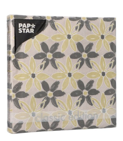 Product foto van Papieren servetten 3-laags Dark Flowers 20x33cm