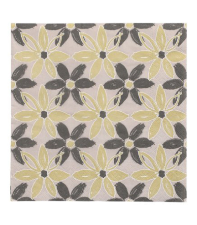 Product foto van Papieren servetten 3-laags Dark Flowers 20x33cm