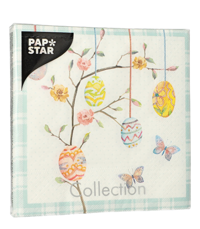 Product foto van Papieren servetten 3-laags Easter Branch set van 20