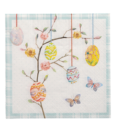 Product foto van Papieren servetten 3-laags Easter Branch set van 20