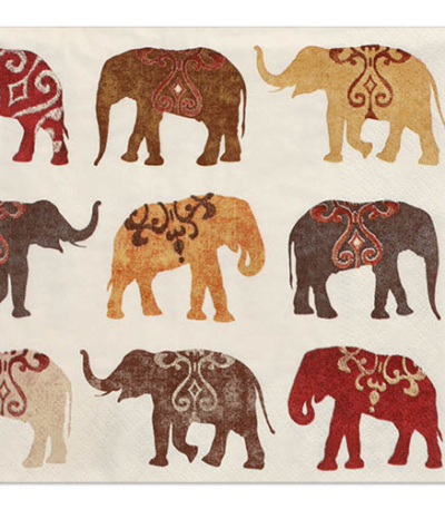 Product foto van Papieren servetten 3-laags Elephants set van 20