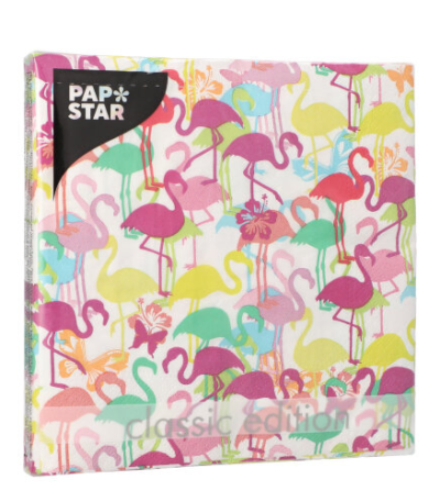 Product foto van Papieren servetten 3-laags Flamingoparty 20 stuks