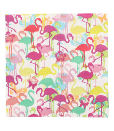 Product foto van Papieren servetten 3-laags Flamingoparty 20 stuks
