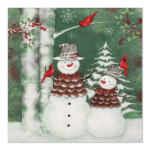 Product foto van Papieren servetten 3-laags Forest Snowmen set van 20
