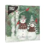 Product foto van Papieren servetten 3-laags Forest Snowmen set van 20