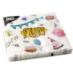 Product foto van Papieren servetten 3-laags Fun set van 20