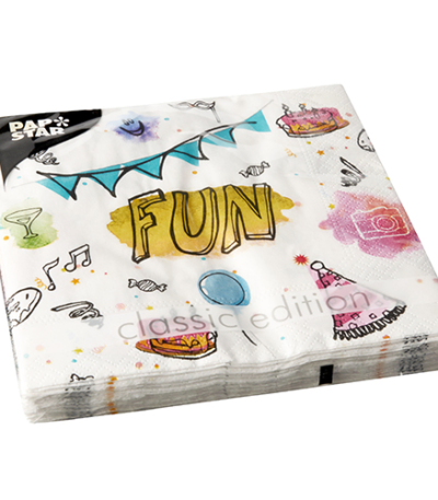 Product foto van Papieren servetten 3-laags Fun set van 20