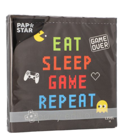 Product foto van Papieren servetten 3-laags Gamer set van 20