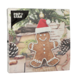 Product foto van Papieren servetten 3-laags GingerBread Man set van 20