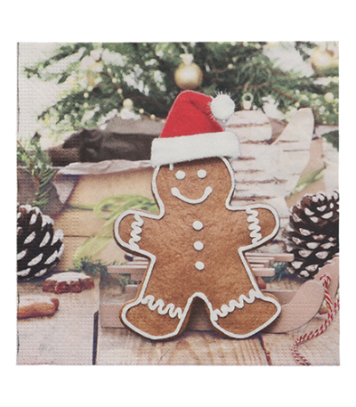 Product foto van Papieren servetten 3-laags GingerBread Man set van 20