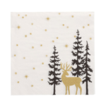 Product foto van Papieren servetten 3-laags Golden Deer set van 20