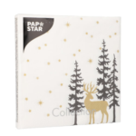 Product foto van Papieren servetten 3-laags Golden Deer set van 20