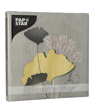 Product foto van Papieren servetten 3-laags Golden Ginko 20 stuks