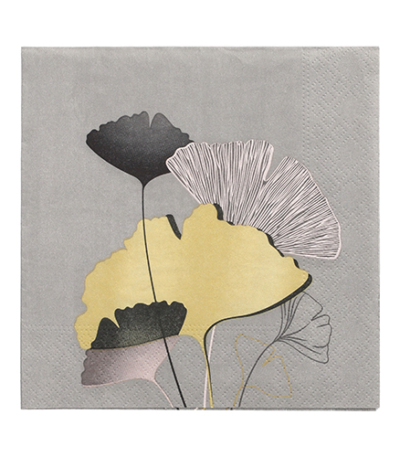 Product foto van Papieren servetten 3-laags Golden Ginko 20 stuks