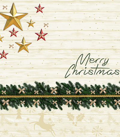 Product foto van Papieren servetten 3-laags Golden Star set van 100