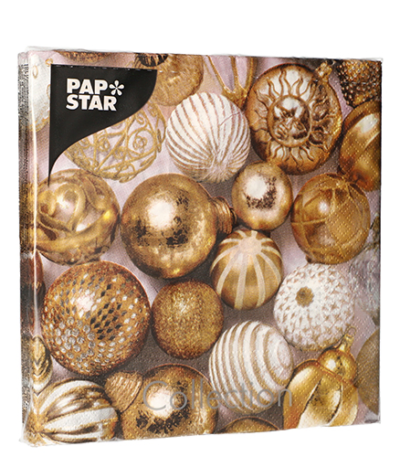 Product foto van Papieren servetten 3-laags Golden X-Mas set van 20