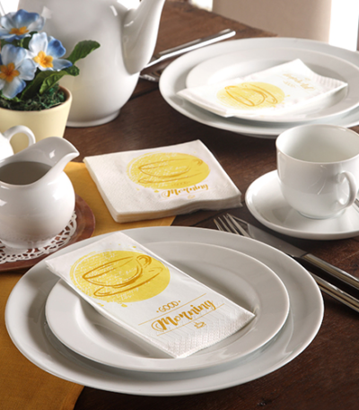 Product foto van Papieren servetten 3-laags Good Morning set van 250