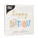 Product foto van Papieren servetten 3-laags Happy Birthday set van 20