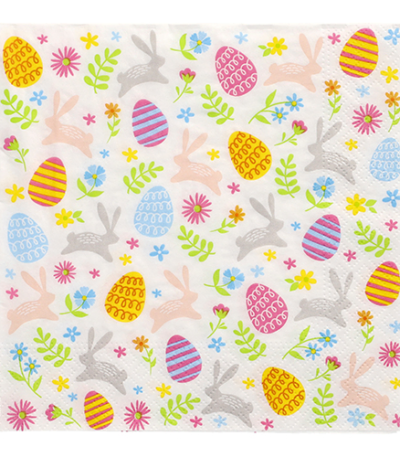 Product foto van Papieren servetten 3-laags Happy Easter set van 20