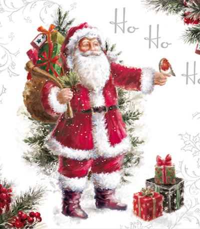 Product foto van Papieren servetten 3-laags HoHoHo set van 20