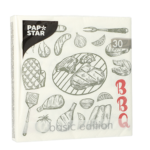 Product foto van Papieren servetten 3-laags "I love BBQ" set van 30
