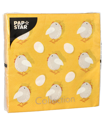 Product foto van Papieren servetten 3-laags Kycklingar set van 20