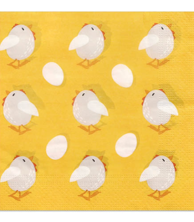 Product foto van Papieren servetten 3-laags Kycklingar set van 20