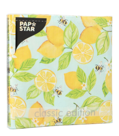 Product foto van Papieren servetten 3-laags Lemon Grove 20x33cm