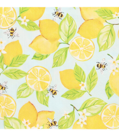 Product foto van Papieren servetten 3-laags Lemon Grove 20x33cm