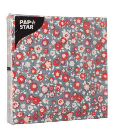 Product foto van Papieren servetten 3-laags Liberty Rouge 20x33 cm