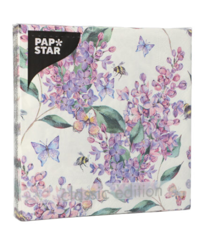 Product foto van Papieren servetten 3-laags Lilac Dream set van 20