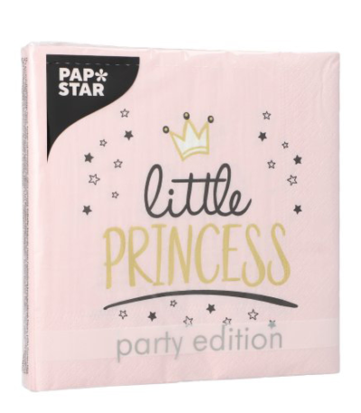 Product foto van Papieren servetten 3-laags Little Princess set van 20