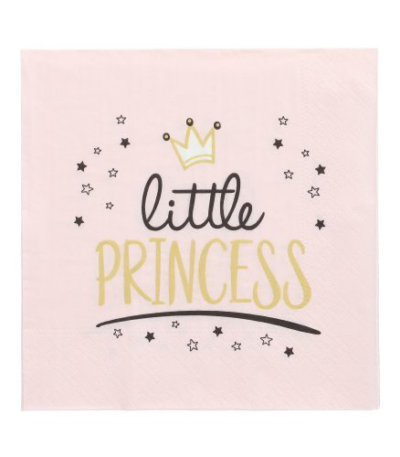 Product foto van Papieren servetten 3-laags Little Princess set van 20