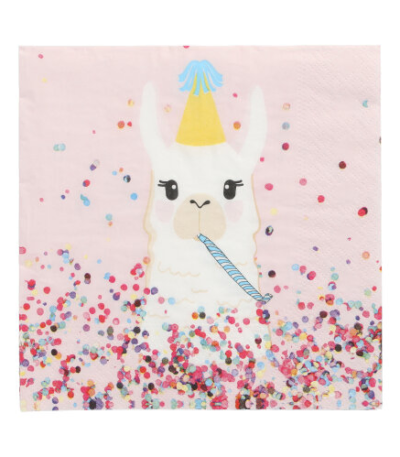 Product foto van Papieren servetten 3-laags Llama Party set van 20