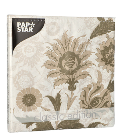 Product foto van Papieren servetten 3-laags Natural Flowers set van 20
