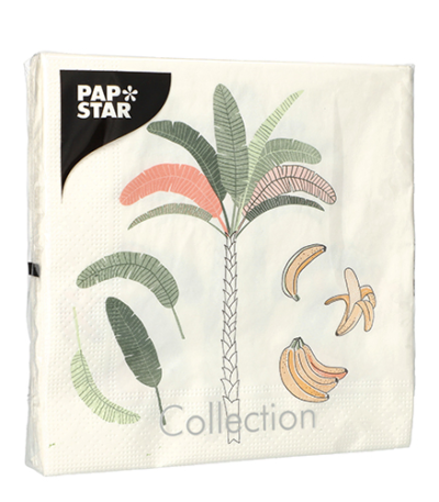 Product foto van Papieren servetten 3-laags Palm and Bananas 20 stuks