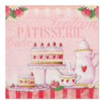Product foto van Papieren servetten 3-laags Patisserie 33cm x 33cm set van 20