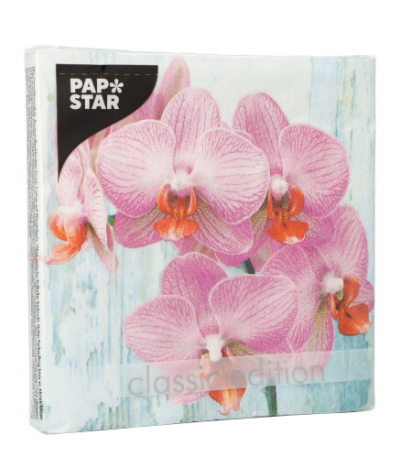 Product foto van Papieren servetten 3-laags Phalaenopsis set van 20