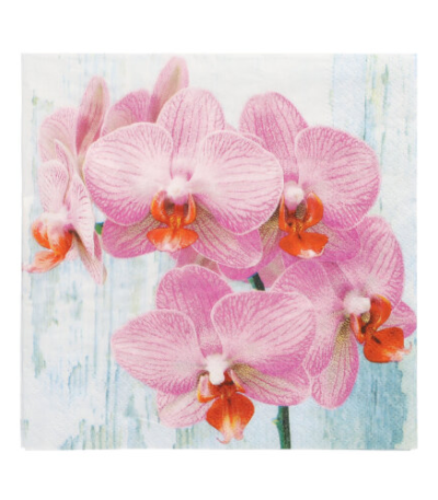Product foto van Papieren servetten 3-laags Phalaenopsis set van 20
