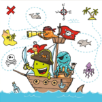 Product foto van Papieren servetten 3-laags Pirate Crew set van 20