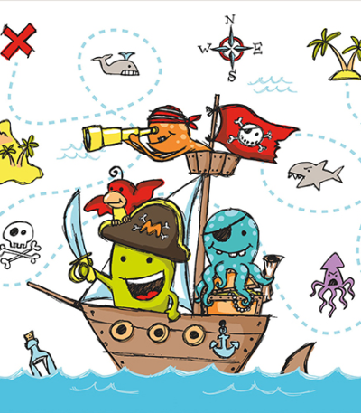 Product foto van Papieren servetten 3-laags Pirate Crew set van 20