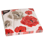 Product foto van Papieren servetten 3-laags Poppy set van 20