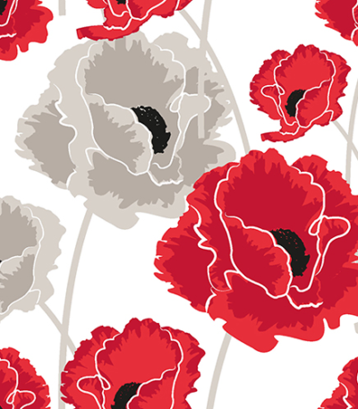 Product foto van Papieren servetten 3-laags Poppy set van 20