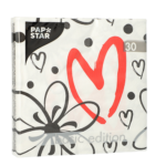Product foto van Papieren servetten 3-laags Red Heart 30 stuks