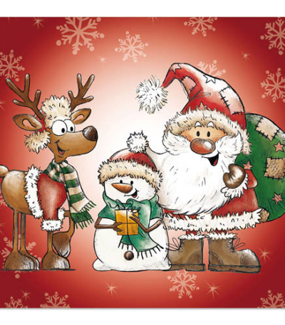 Product foto van Papieren servetten 3-laags Santa's Companions set van 20