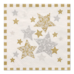 Product foto van Papieren servetten 3-laags Stardust set van 100