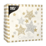 Product foto van Papieren servetten 3-laags Stardust set van 100
