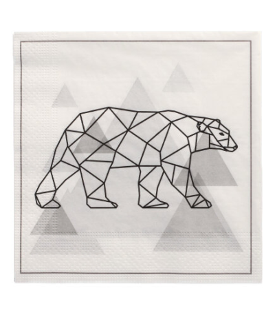 Product foto van Papieren servetten 3-laags Teddy set van 20